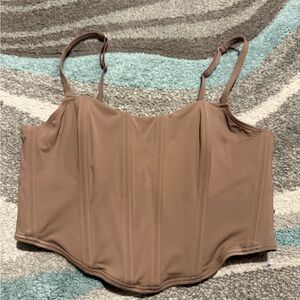 AE Gilly Hicks Brown Corset Top Size S